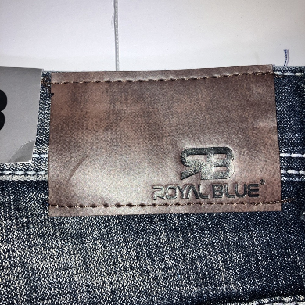 Royal Blue Brand Jeans Mens 52x32 Relaxed Fit Distressed Medium Wash NWT - Picture 7 of 16